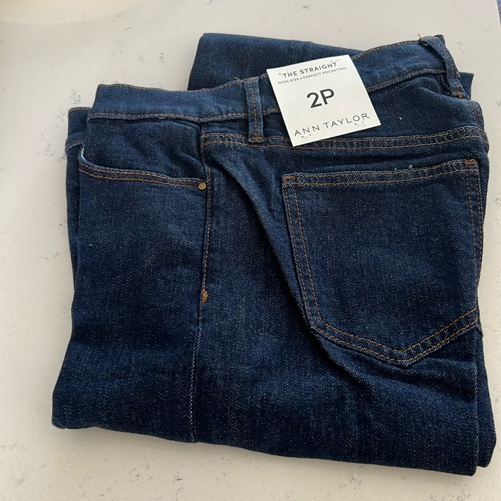 Ann Taylor straight leg jeans. Dark wash.